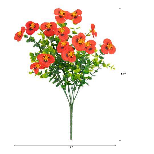 13" UV Resistant Artificial Pansy Bushes